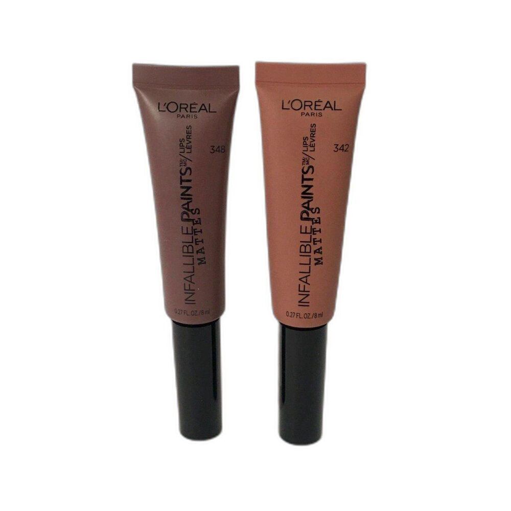 2x L'Oreal Paris Infallible Paints/Lips Matte, Tongue Tied, Velvet Pout, NEW